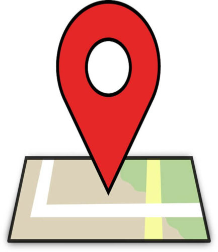 Icono de localización en un mapa en Google